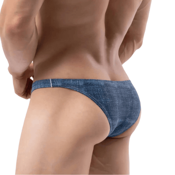 Sexy Men's Blue Swim Thong - Chlorine Resistant, UV Protect - EVE's SECRETS